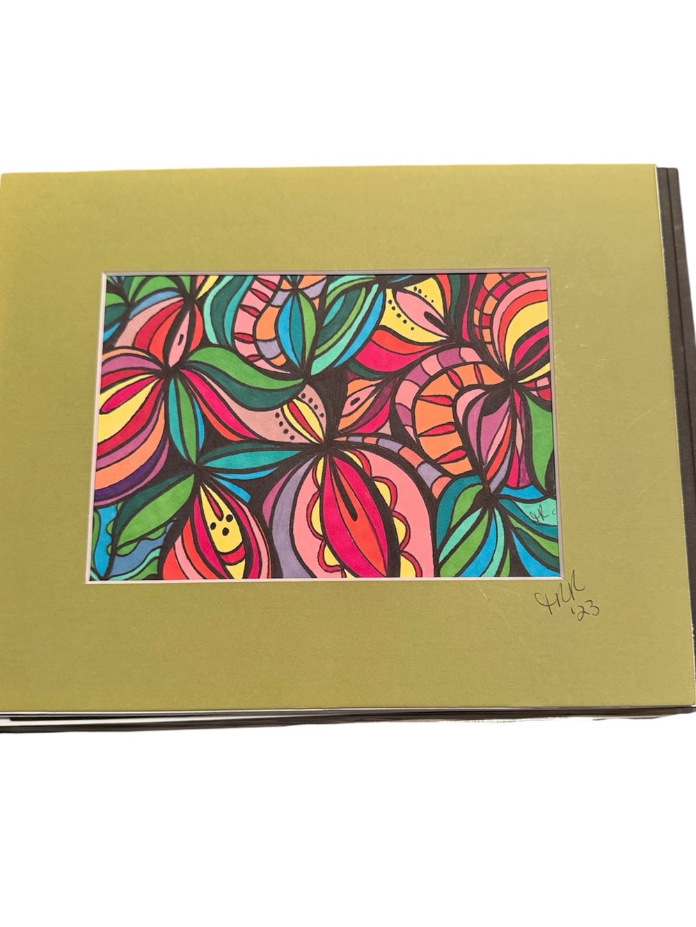 Original Colorful Abstract Drawing in Multicolor